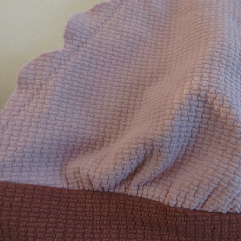 MARYSIA Santa Clara Scalloped Light Pink Textured Triangle Bikini Top - Size XS - Picture 5 of 15